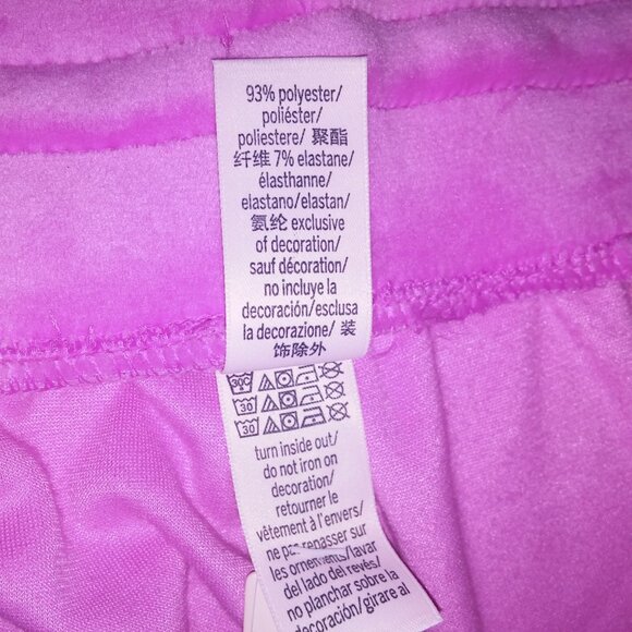 Victoria Secret Jogger Set Crop Top Sweater & Pants Velour Pink Pockets Solid Zi - Picture 14 of 14